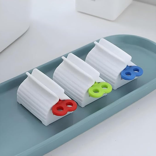Portable Creative Rolling Toothpaste Presser Tube Squeezer Press Manual Squeezed Toothpaste Bathroom Supplies Dispenser Machine (Pack of 4)