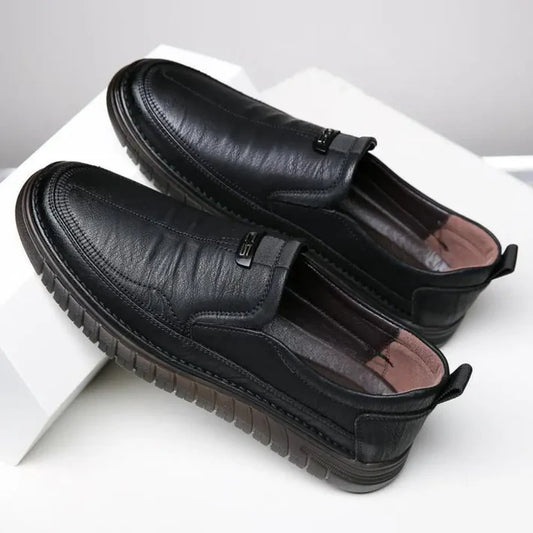 Leather black shoes