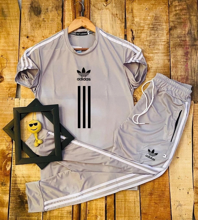 Printed Tracksuit for Men (Grey, L)