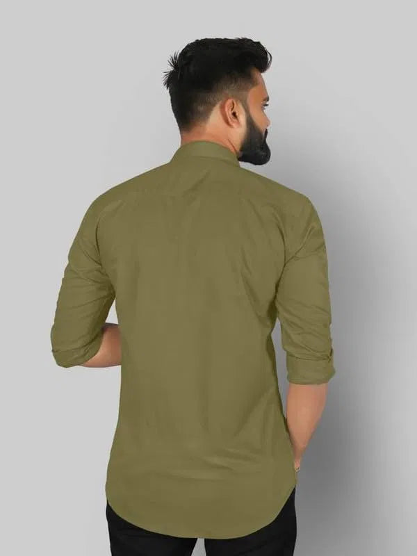 Men’s Mehandi Slim Fit Formal & Casual Shirt Full Sleeve Solid Shirt Pack of 3