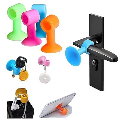 Anti-Collision Silicone Door Stopper Door Handle Crash Pad Bumper Guard (Multicolor, Pack of 2)