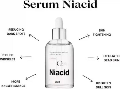 Niacid Face Serum -Skin Brightening & Anti-Aging Formula Repairs and Hydrates (Pack of 2)
