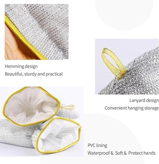 Multipurpose Steel Gloves for Dishwashing | Utensil Scrubber and Scrubber | Hand Gloves for Tough Cleaning