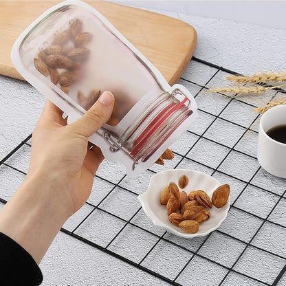Jar Bottle Bags, Food Storage Bags Snack Sandwich Zip Bags Reusable Airtight Saddle Storage Bags Leakproof Food Saver Bags for Travel Camp Picnic, Multidesigned (3 Pcs)