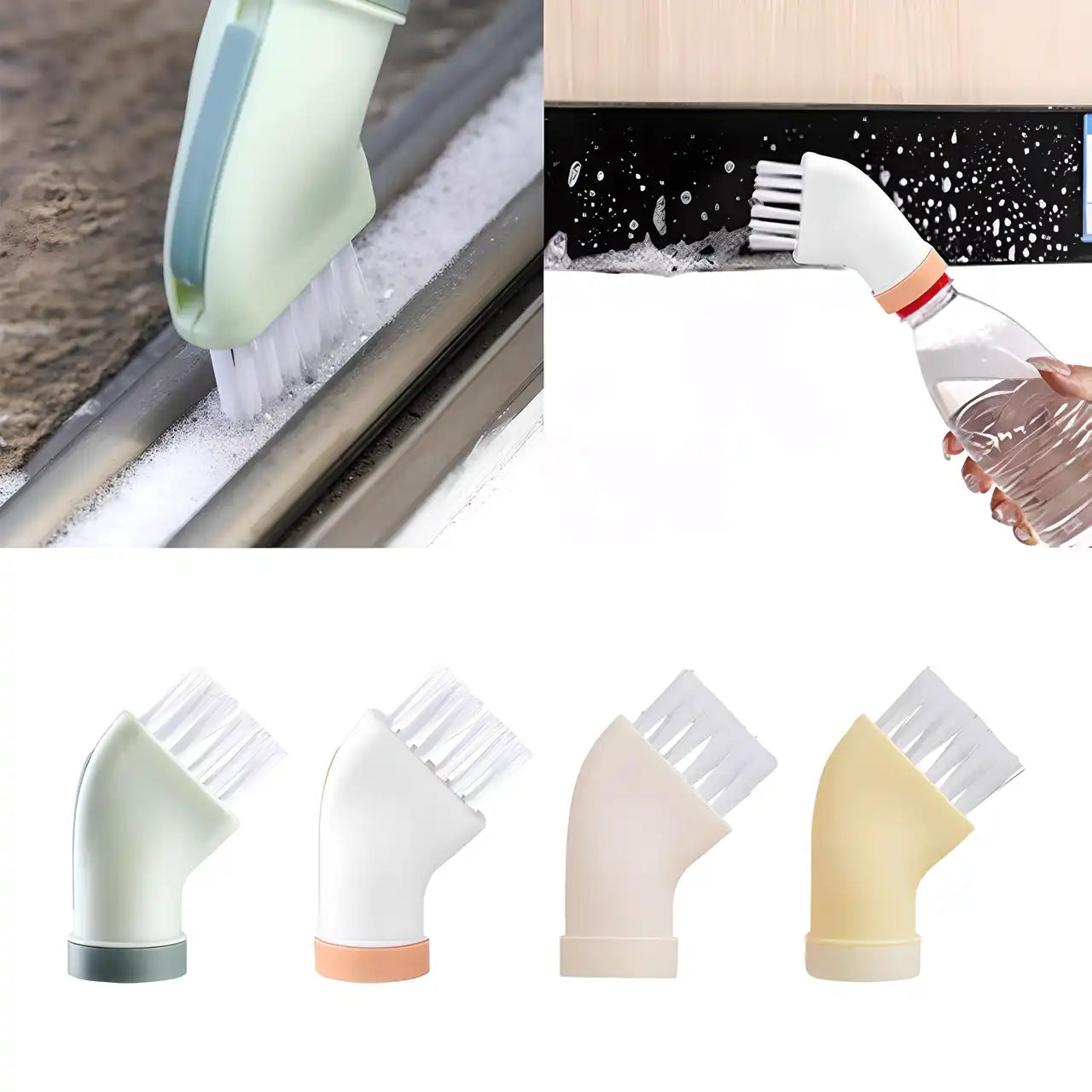 Multi-Use Cleaning Brush Can Be Connected To Mineral Water Bottle (Pack of 2)