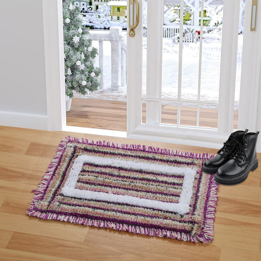 Ultra Soft Microfiber Anti Skid & Washable Bathmat/ Doormat (40x60cms) Pack of 2