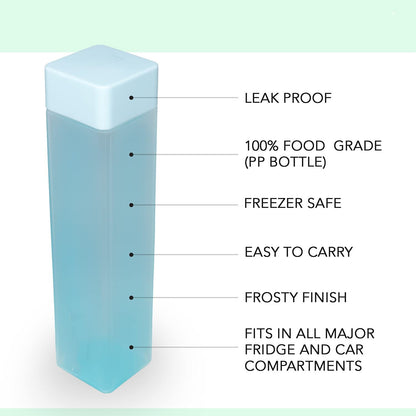 Kitchen4U - Premium Silicone Cleaning Brush 31 CM with Food-Grade Frosty Fridge Water Bottle (1 Litre, Assorted Colors)
