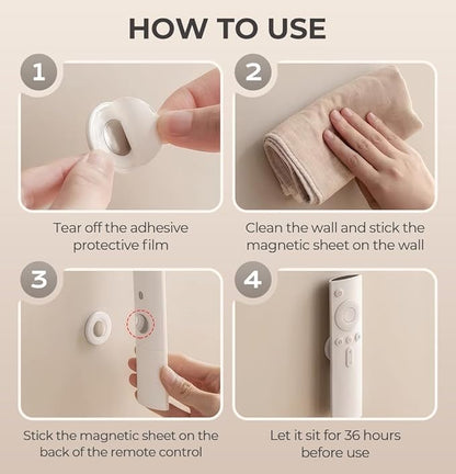 Magnetic Remote Control Holder Wall Mount Self-Adhesive, Strong Magnet Hole-Free Remote Holder