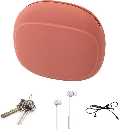 Silicone Headphone Organizer - Portable Earbud Case Data Cable Storage Case