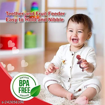 Nibbler for Babies | Pacifier for Newborn Baby | Silicone Fruit & Juice Feeder with Cover Pack of 2