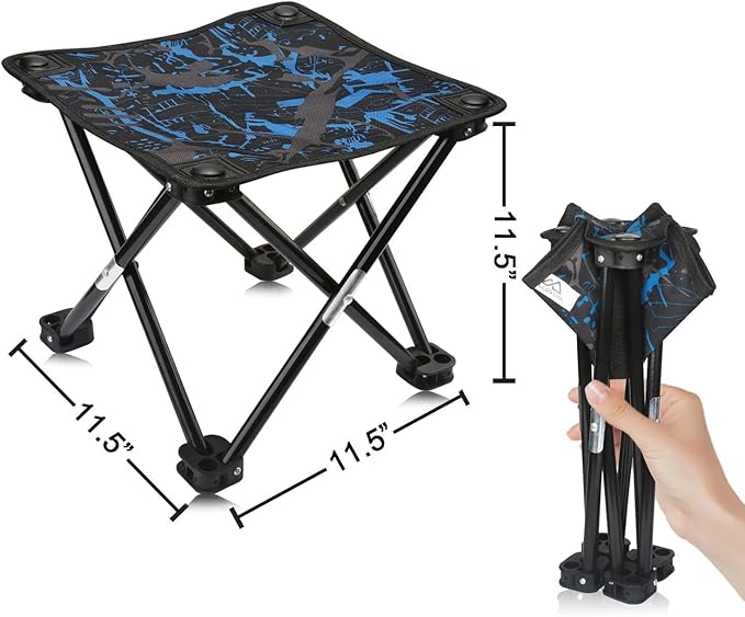 Folding Outdoor Portable Stool, Lightweight Chair Heavy Duty Camping Fishing Hiking Picnic Garden BBQ Chair Easy to Carry