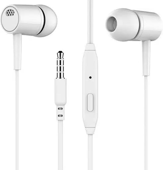 Wired In-Ear Headphones with Mic (Pack of 2, Black & White)