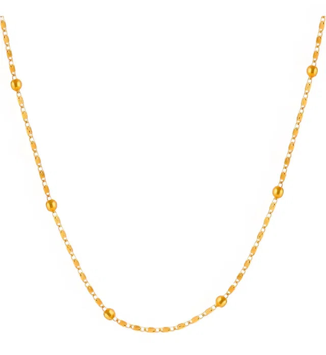 Womens Artificial ballchain necklace long length in metal 
F9 quality