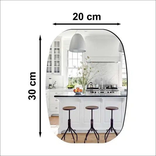 Acrylic Wall Mirror Stickers (Silver, 20x30 cm)