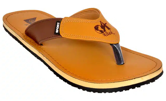 Flip Flops for Men (Tan, 6)