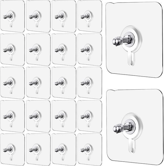Wall Mount Screw Hooks for Kitchen Bathroom Bedroom Living Room 40 Pcs