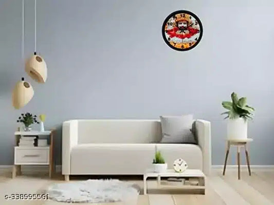 Designer Printed Plastic Wall Clock (Multicolor)