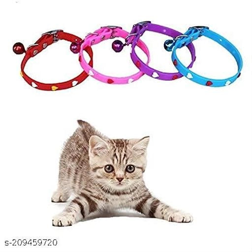 Collar Belt for Cat for (Multicolor, Pack of 2)