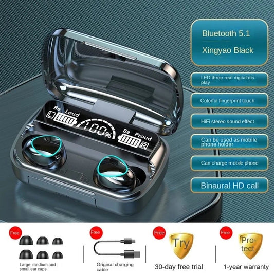 M10 TWS Wireless Bluetooth In-Ear Earbuds (Black)