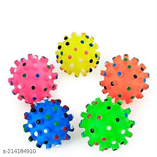 Silicone Playing Corona Ball (Multicolor, Pack of 4)
