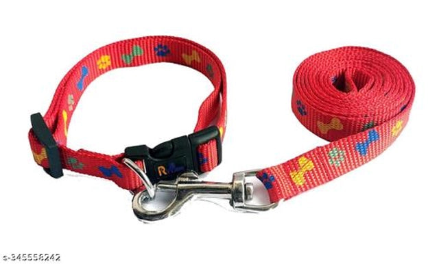 Neck Coller 0.1 inches Belt with 5 Feet Leash for Pet (Multicolor, S) (Set of 1)