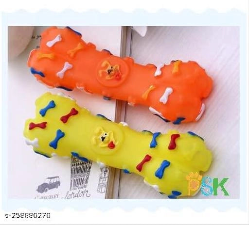 Squeaky Bone Chew Toy for Pet (Multicolor, Pack of 2)