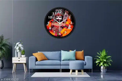 Designer Printed Plastic Wall Clock (Multicolor)