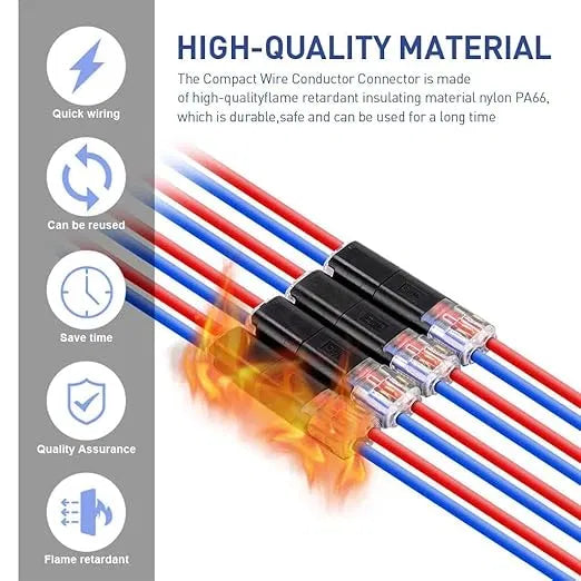 Fast-Fit 2-Pin Double-Wire Plug-in Connectors (Pack of 6)