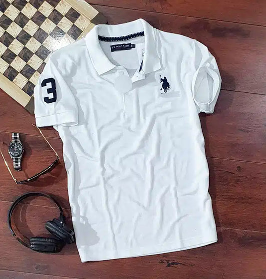 Half Sleeves Casual T-shirt for Men (White, M)