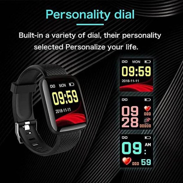 Premium D-116 Smartwatch for Boys & Girls (Black)