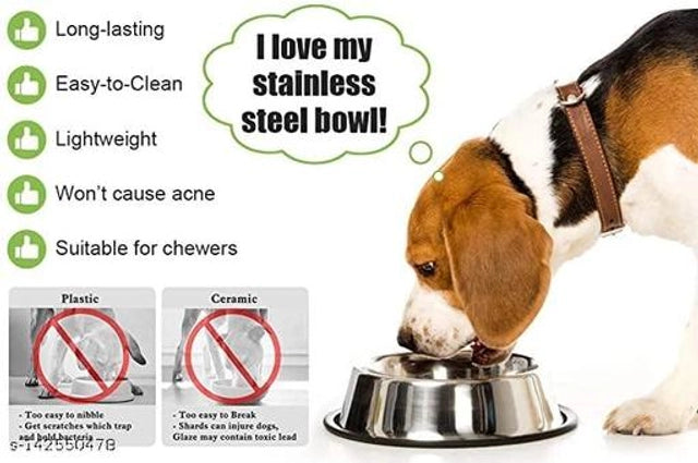 Stainless Steel Feeding Bowls for Pet (Multicolor, 800 ml)