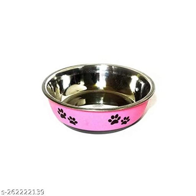 Stainless Steel Large Feeding Bowl for Pet (Multicolor)