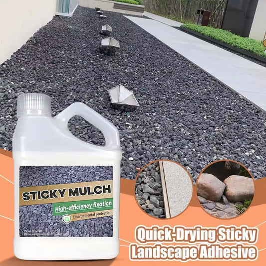 Quick drying sticky mulch glue